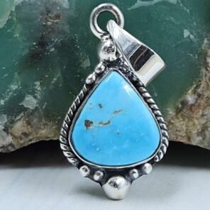 Blue Ridge Turquoise 1" 925 Sterling Silver Pendant (REXT21-201)