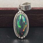 Black Opal 1" 925 Sterling Silver Pendant (REXT79-162)