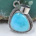 White Water Turquoise 1" 925 Sterling Silver Pendant (REXT21-206)