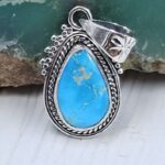 White Water Turquoise 0.8″ 925 Sterling Silver Pendant (REXT21-235)