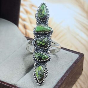 Yungai Green Turquoise 925 Sterling Silver Ring (RS5-196)
