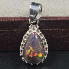 Black Opal 1" 925 Sterling Silver Pendant (REXT79-138)