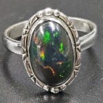 Black Opal 925 Sterling Silver Ring (REXT79-178)