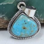 White Water Turquoise 1" 925 Sterling Silver Pendant (REXT21-207)