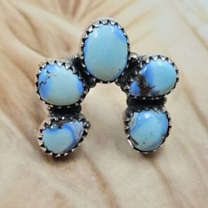 Golden Hills Turquoise Naja Size US 6 925 Sterling Silver Ring (REXT166-50)