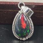 Black Opal 1" 925 Sterling Silver Pendant (REXT79-163)