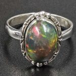 Black Opal 925 Sterling Silver Ring (REXT79-179)