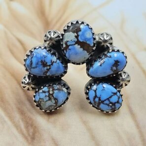 Golden Hills Turquoise Naja Size US 9 925 Sterling Silver Ring (REXT166-43)