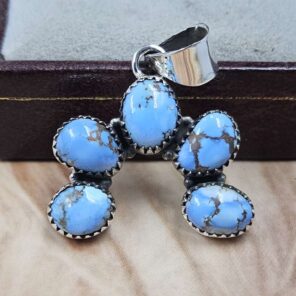 Golden Hills Turquoise Naja 925 Sterling Silver Pendant (REXT166-88)