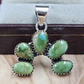 Sonoran Gold Turquoise Naja 925 Sterling Silver Pendant (REXT166-116)