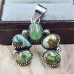 Sonoran Gold Turquoise Naja 925 Sterling Silver Pendant (REXT166-125)
