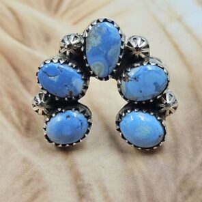 Golden Hills Turquoise Naja Size US 9 925 Sterling Silver Ring (REXT166-44)