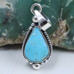 White Water Turquoise 1" 925 Sterling Silver Pendant (REXT21-189)