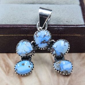 Golden Hills Turquoise Naja 925 Sterling Silver Pendant (REXT166-89)