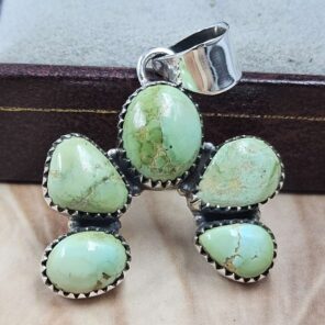 Sonoran Gold Turquoise Naja 925 Sterling Silver Pendant (REXT166-118)