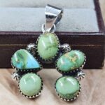 Sonoran Gold Turquoise Naja 925 Sterling Silver Pendant (REXT166-127)