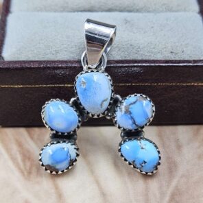 Golden Hills Turquoise Naja 925 Sterling Silver Pendant (REXT166-90)