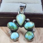 Sonoran Gold Turquoise Naja 925 Sterling Silver Pendant (REXT166-128)