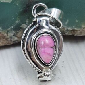Cotton Candy Turquoise 925 Sterling Silver Poison Box Pendant (REXT164-47)