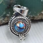 Red Rose Dahlia 925 Sterling Silver Poison Box Pendant (REXT164-34)