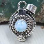 Larimar 925 Sterling Silver Poison Box Pendant (REXT164-74)