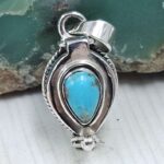 Kingman Turquoise 925 Sterling Silver Poison Box Pendant (REXT164-48)