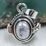 Rainbow Moonstone 925 Sterling Silver Poison Box Pendant (REXT164-64)