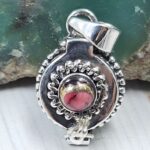 Red Rose Dahlia 925 Sterling Silver Poison Box Pendant (REXT164-77)