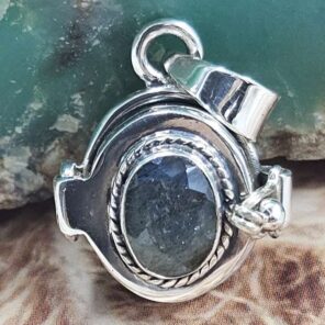 Labradorite 925 Sterling Silver Poison Box Pendant (REXT164-62)