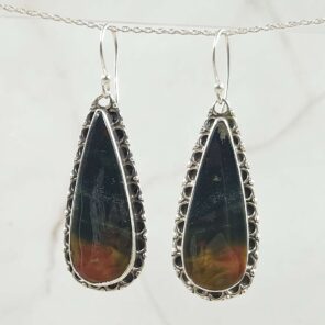 Bloodstone 925 Sterling Silver Earring (REXT15-102)