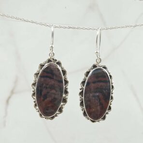 Bloodstone 925 Sterling Silver Earring (REXT15-103)