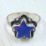 Aurora Opal Star Size US 7 925 Sterling Silver Ring (REXT79-215)