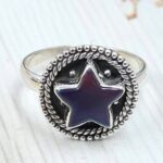 Aurora Opal Star Size US 10 925 Sterling Silver Ring (REXT79-217)