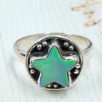 Aurora Opal Star Size US 7 925 Sterling Silver Ring (REXT79-216)