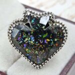 Aurora Opal Spade Size US 9 925 Sterling Silver Ring (REXT15-76)
