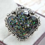 Aurora Opal Spade Size US 9 925 Sterling Silver Ring (REXT15-77)