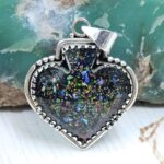 Aurora Opal Spade 925 Sterling Silver Pendant (REXT15-67)