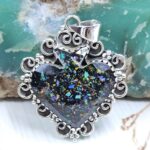 Aurora Opal Spade 925 Sterling Silver Pendant (REXT15-69)