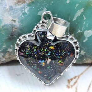 Aurora Opal Spade 925 Sterling Silver Pendant (REXT15-72)