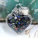 Aurora Opal Spade 925 Sterling Silver Pendant (REXT15-68)