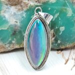 Aurora Opal 1.75" 925 Sterling Silver Pendant (REXT77-60)