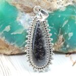 Silver Sheen Obsidian 2" 925 Sterling Silver Pendant (REXT77-59)