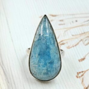 Aquamarine Size US 9 925 Sterling Silver Ring (REXT167-115)