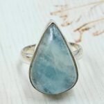 Aquamarine Size US 7 925 Sterling Silver Ring (REXT167-117)