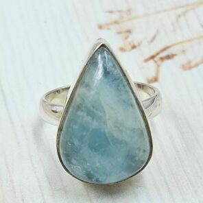 Aquamarine Size US 7 925 Sterling Silver Pendant (REXT167-117)