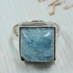 Aquamarine Size US 9 925 Sterling Silver Ring (REXT167-118)