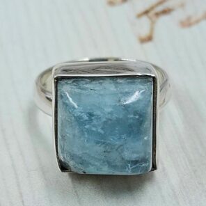 Aquamarine Size US 9 925 Sterling Silver Pendant (REXT167-118)