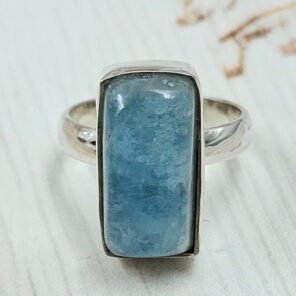Aquamarine Size US 6 925 Sterling Silver Pendant (REXT167-119)