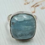 Aquamarine Size US 9 925 Sterling Silver Ring (REXT167-120)