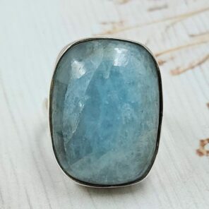 Aquamarine Size US 8 925 Sterling Silver Pendant (REXT167-121)